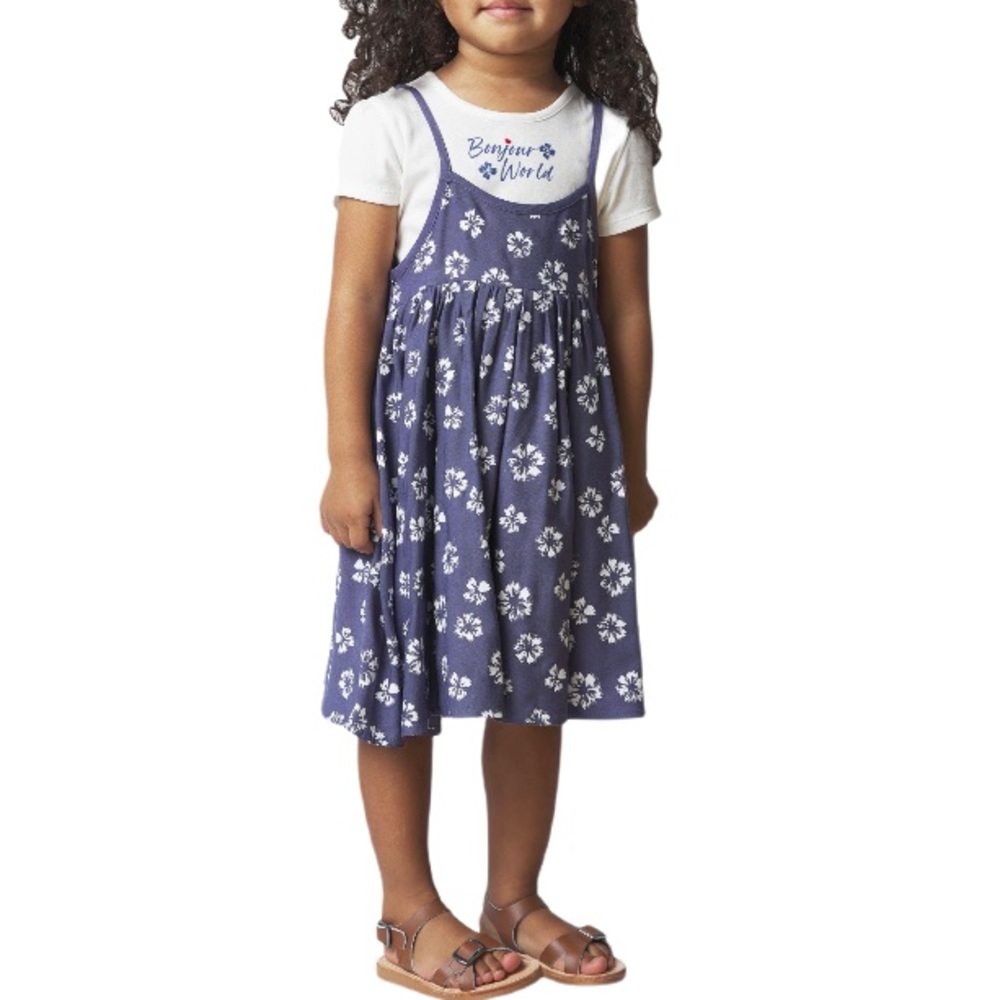 NWT French Connection Girl’s Crew Tee Layered Dress